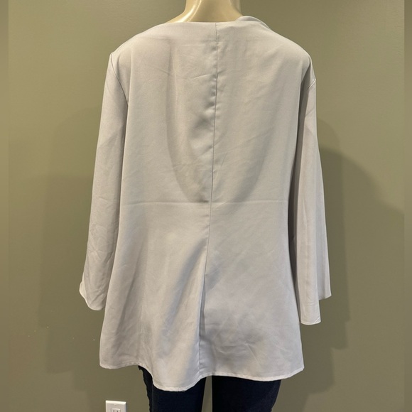 Banana Republic/ grey large long belle sleeve top - Picture 3 of 6